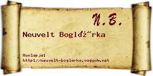 Neuvelt Boglárka névjegykártya